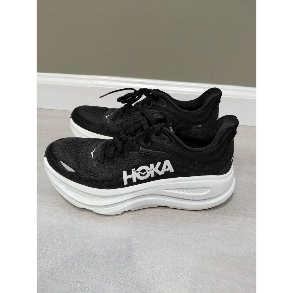 HOKA Bondi 9 Women Size 8B/ Black White Women's Sneakers